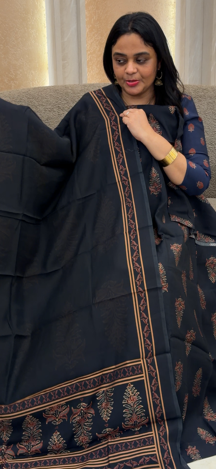 MUL CHANDERI UNSTITCHED SALWAR SUITS - NUWA - 1668