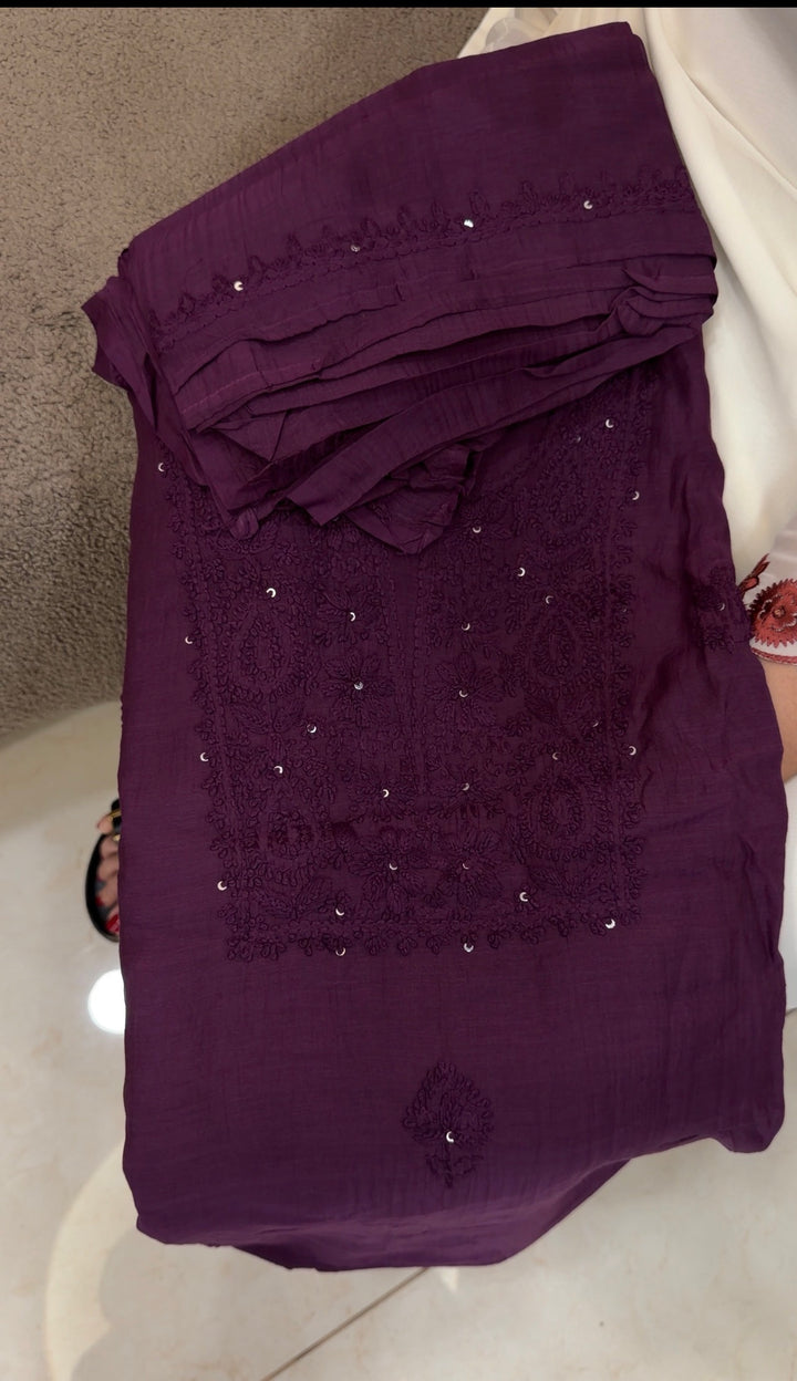 LUCKNOWI CHIKANKARI UNSTITCHED SALWAR SUITS -NUWA-1751