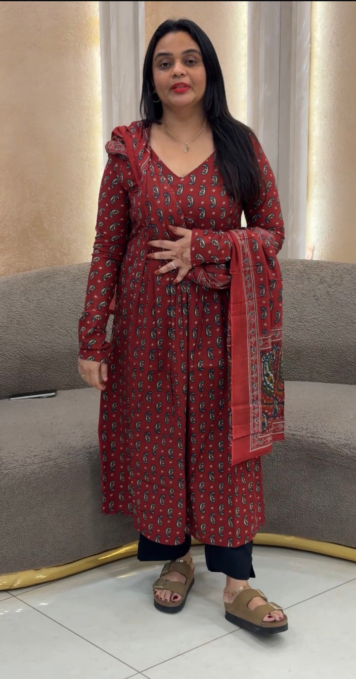PRINTED COTTON TOP AND DUPATTA - NUWA-1602