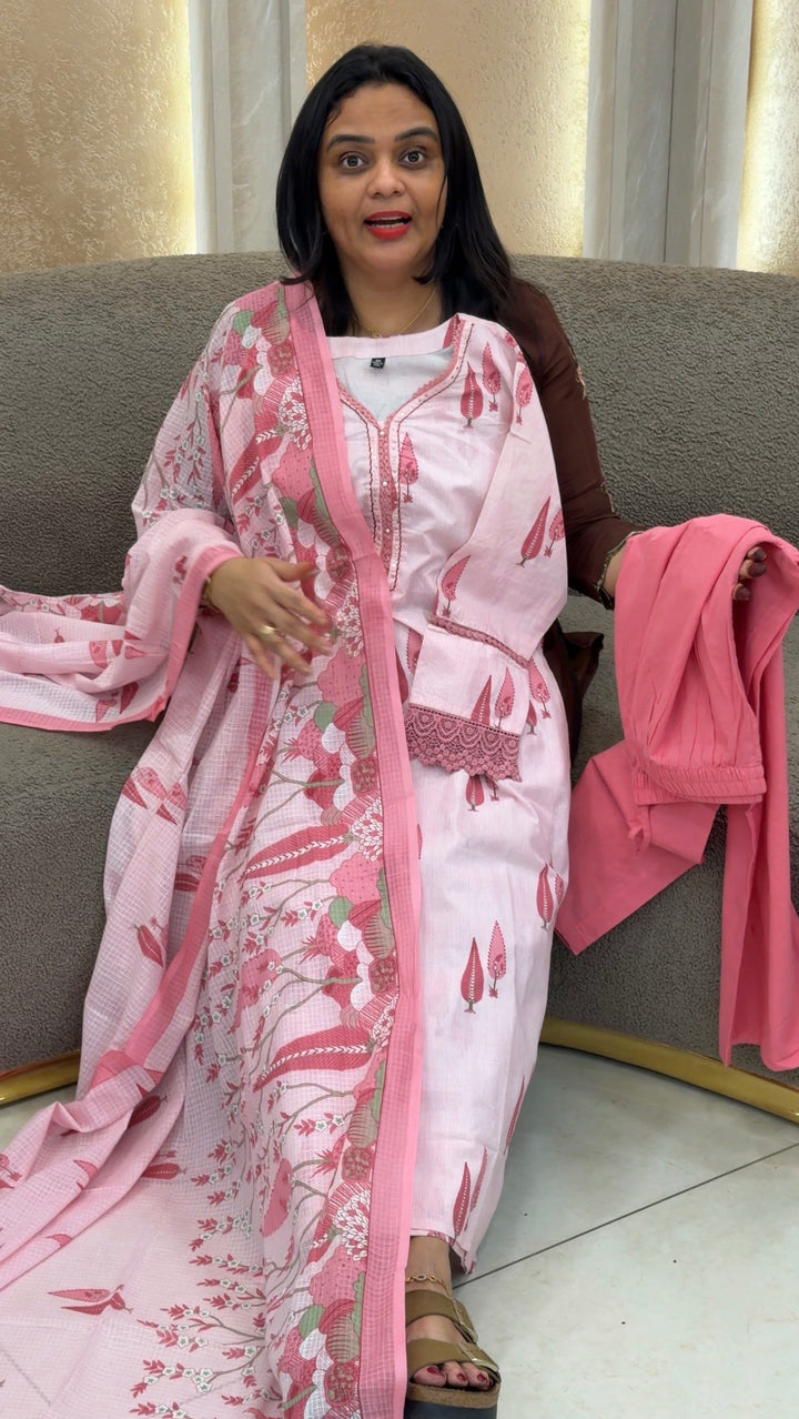 COTTON PRINTED TOP,BOTTOM AND DUPATTA - NUWA-1199