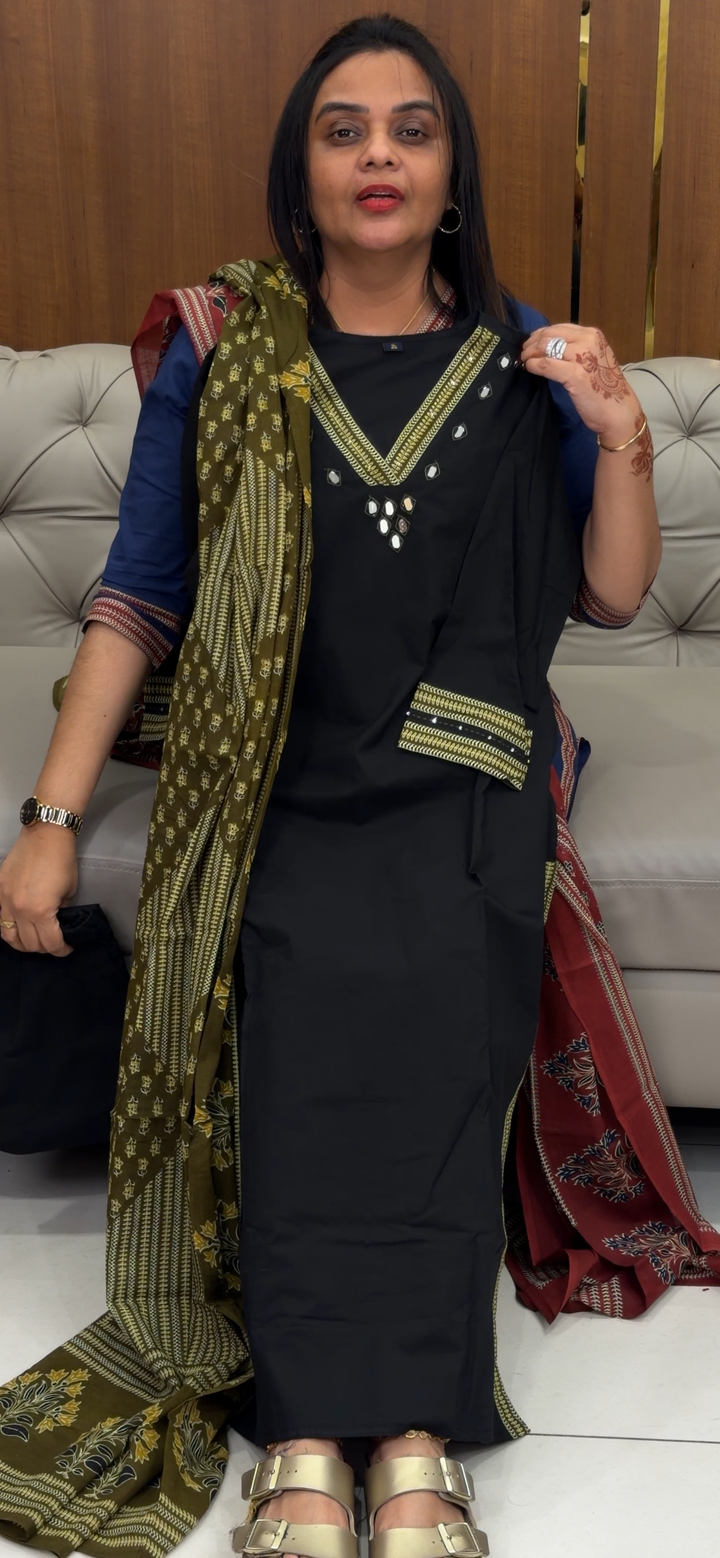 COTTON TOP, BOTTOM AND DUPATTA - NUWA - 639