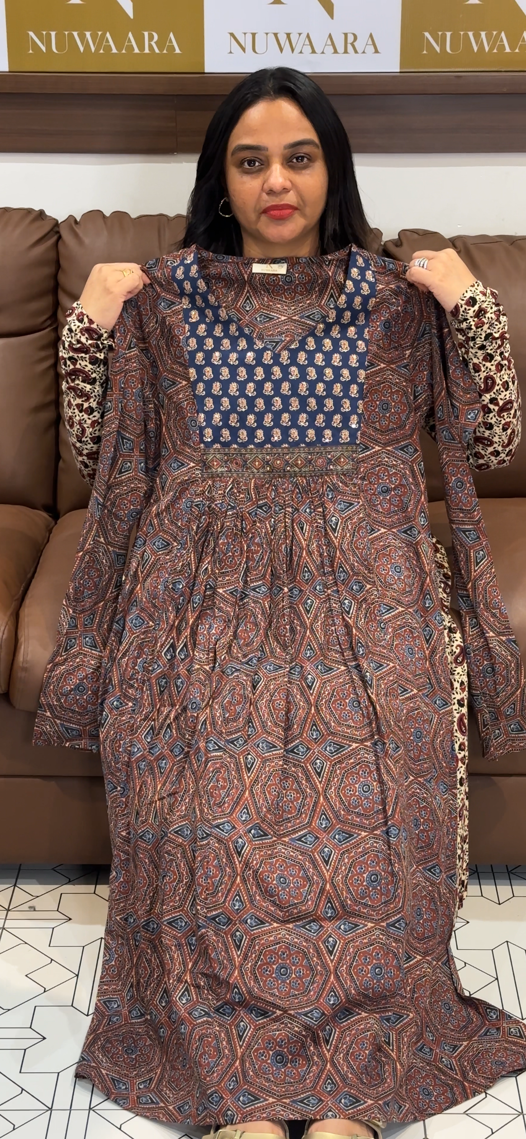 PRINTED LONG ALINE TOPS  - NUWA - 731