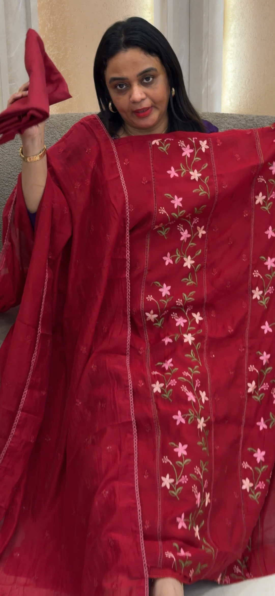 MALAI CHANDERI UNSTITCHED SALWRA SUITS - NUWA - 1410