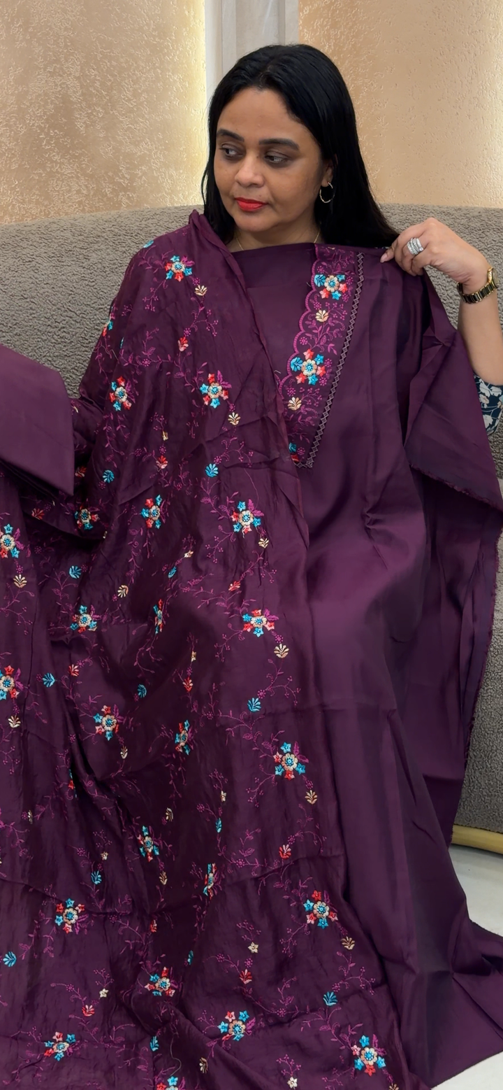 MUL CHANDERI UNSTITCHED SALWAR SUITS - NUWA - 2411