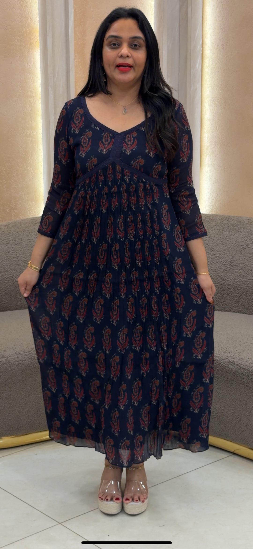 IN-HOUSE PRINTED CHINON ALINE TOPS - NUWA - 1434
