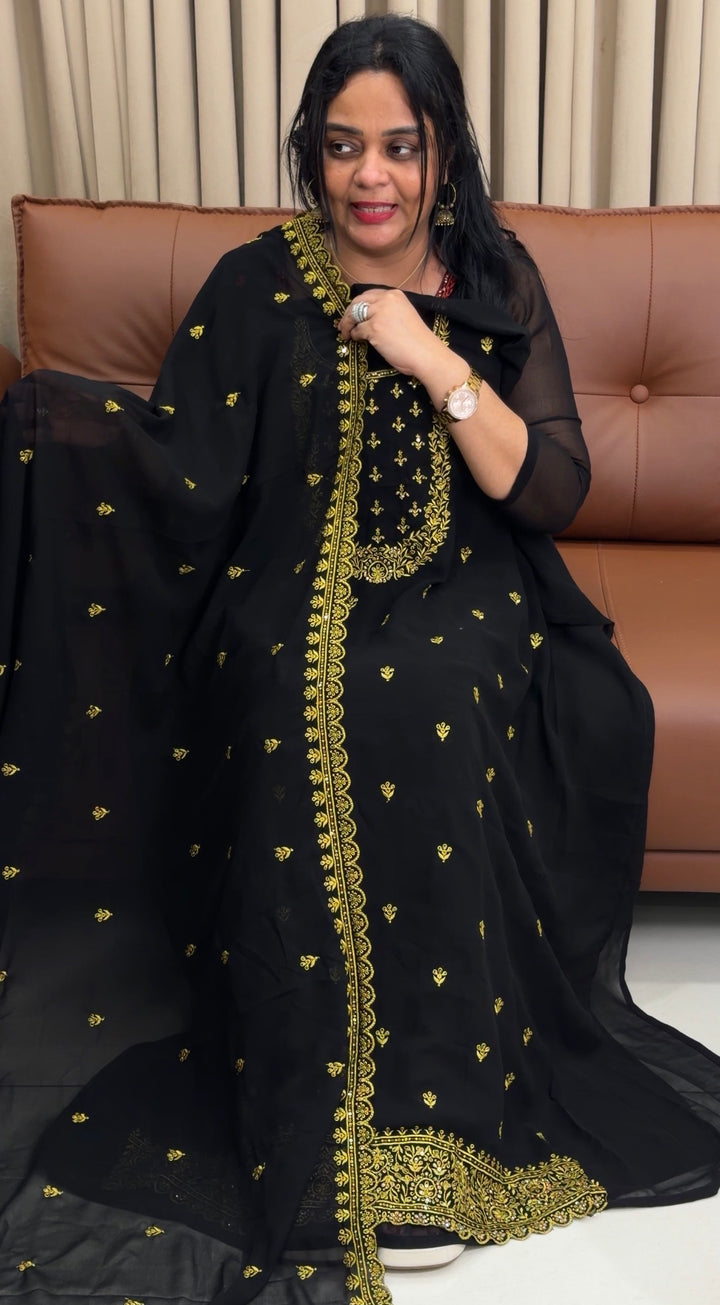 FAUX GEORGETTE UNSTITCHED SALWAR SUITS - NUWA-1848