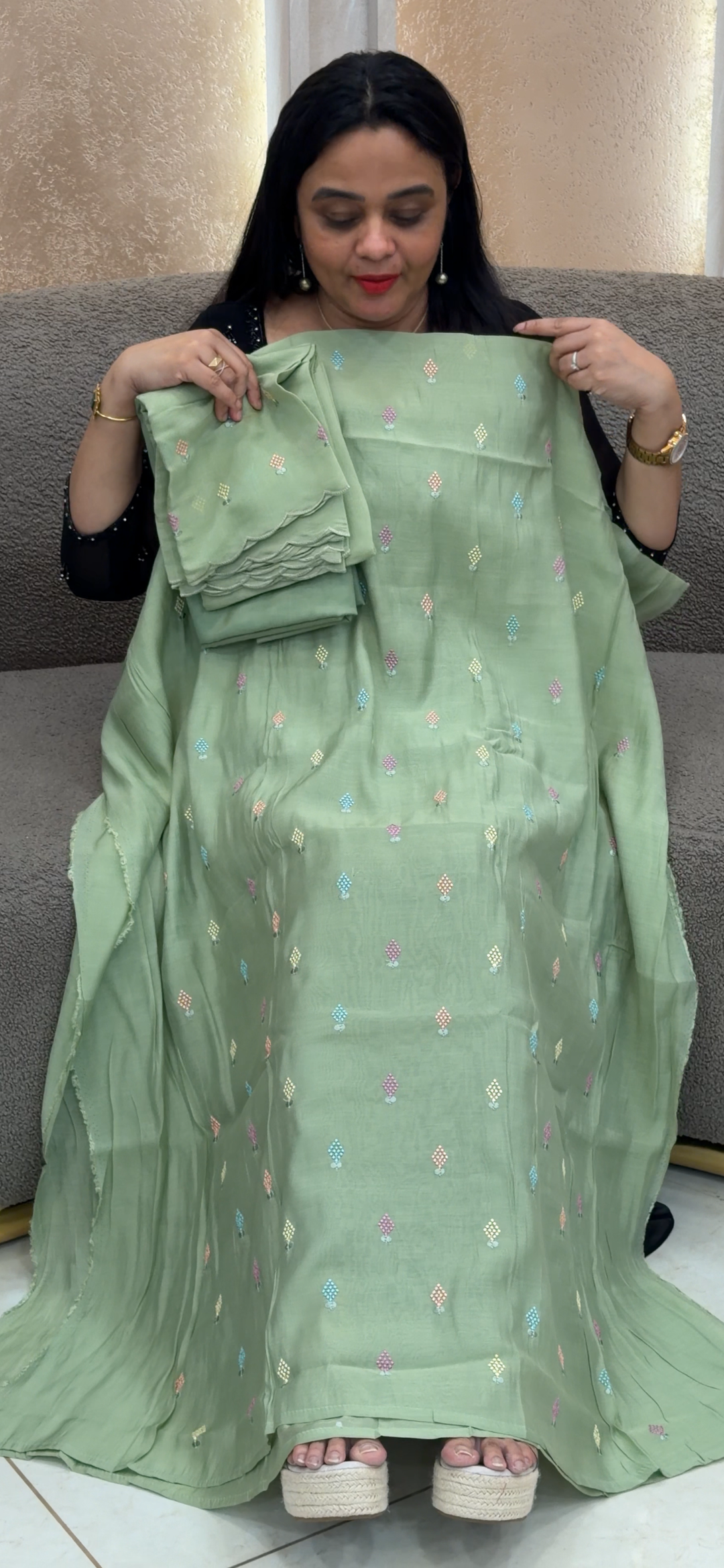 MUL CHANDERI UNSTITCHED SALWAR SUITS - NUWA - 2283