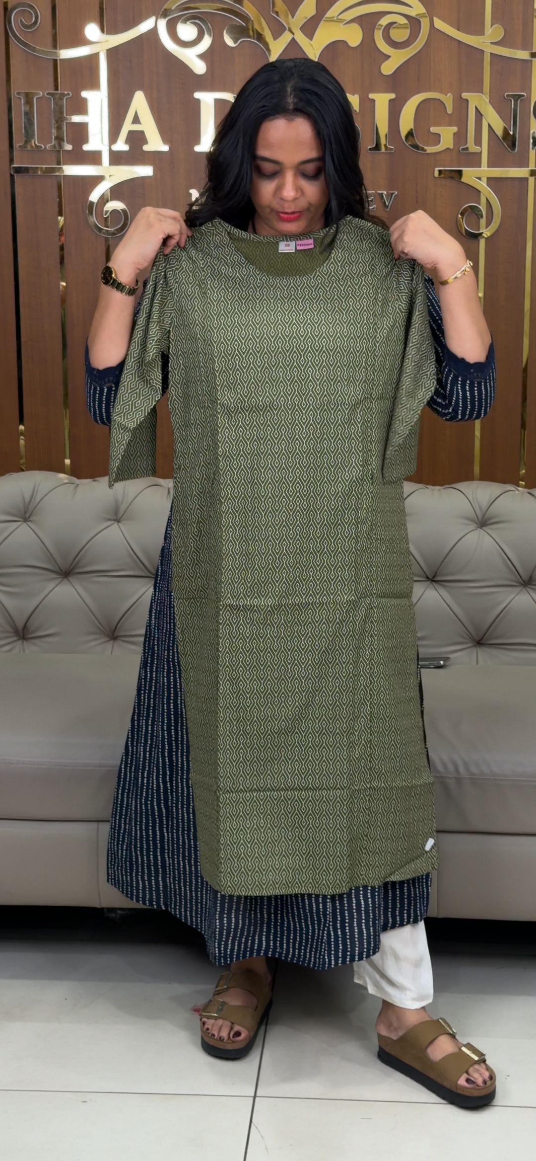 COTTON LONG SLITTED  TOPS - NUWA - 1074