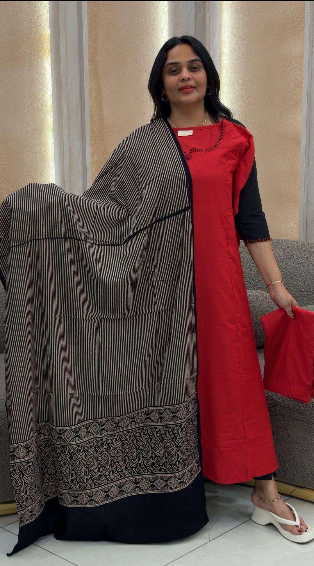 SEMI SILK TOP,BOTTOM AND DUPATTA - NUWA-426