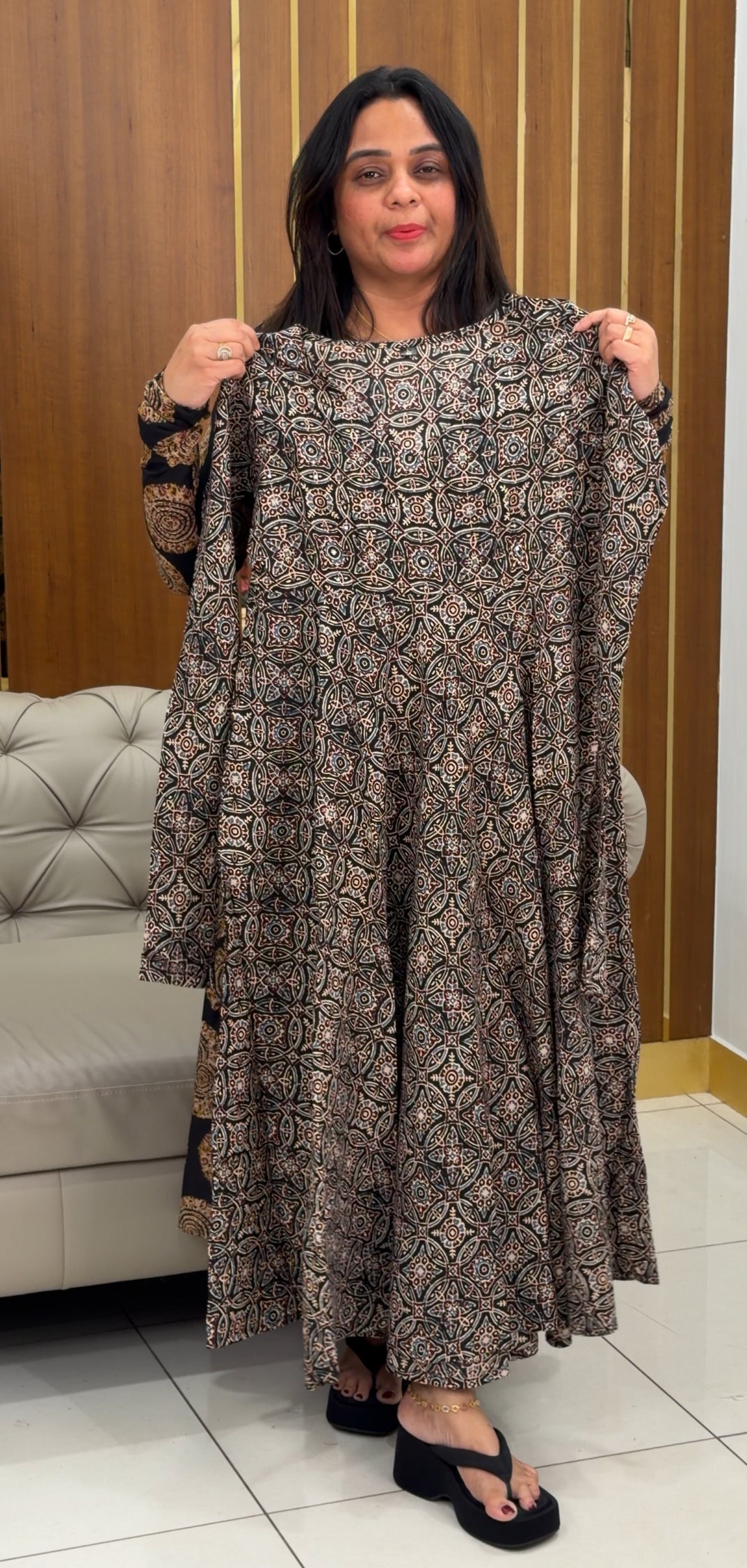 AJARKH PRINTED ANARKALI TOPS - NUWA-873