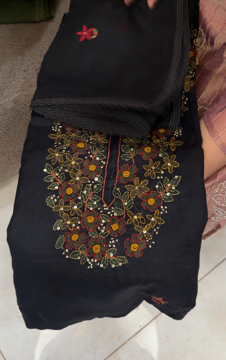 MALAI CHANDERI UNSTITCHED SALWAR SUITS - NUWA-1644