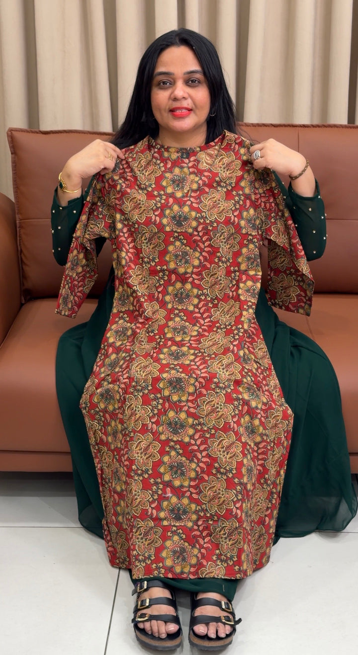 COTTON PRINTED ALINE TOPS - NUWA-2116