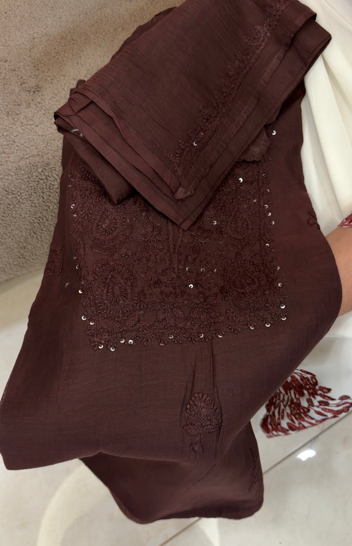 LUCKNOWI CHIKANKARI UNSTITCHED SALWAR SUITS -NUWA-1751