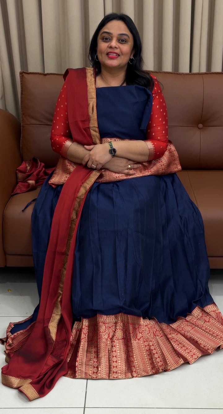 SEMI STITCHED DHAVANI SETS - NUWA-1709