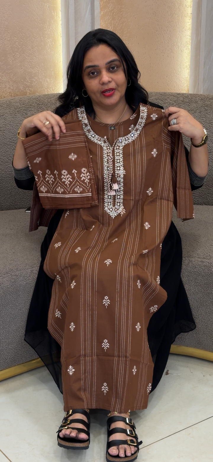 COTTON TOP, BOTTOM AND DUPATTA - NUWA - 2028