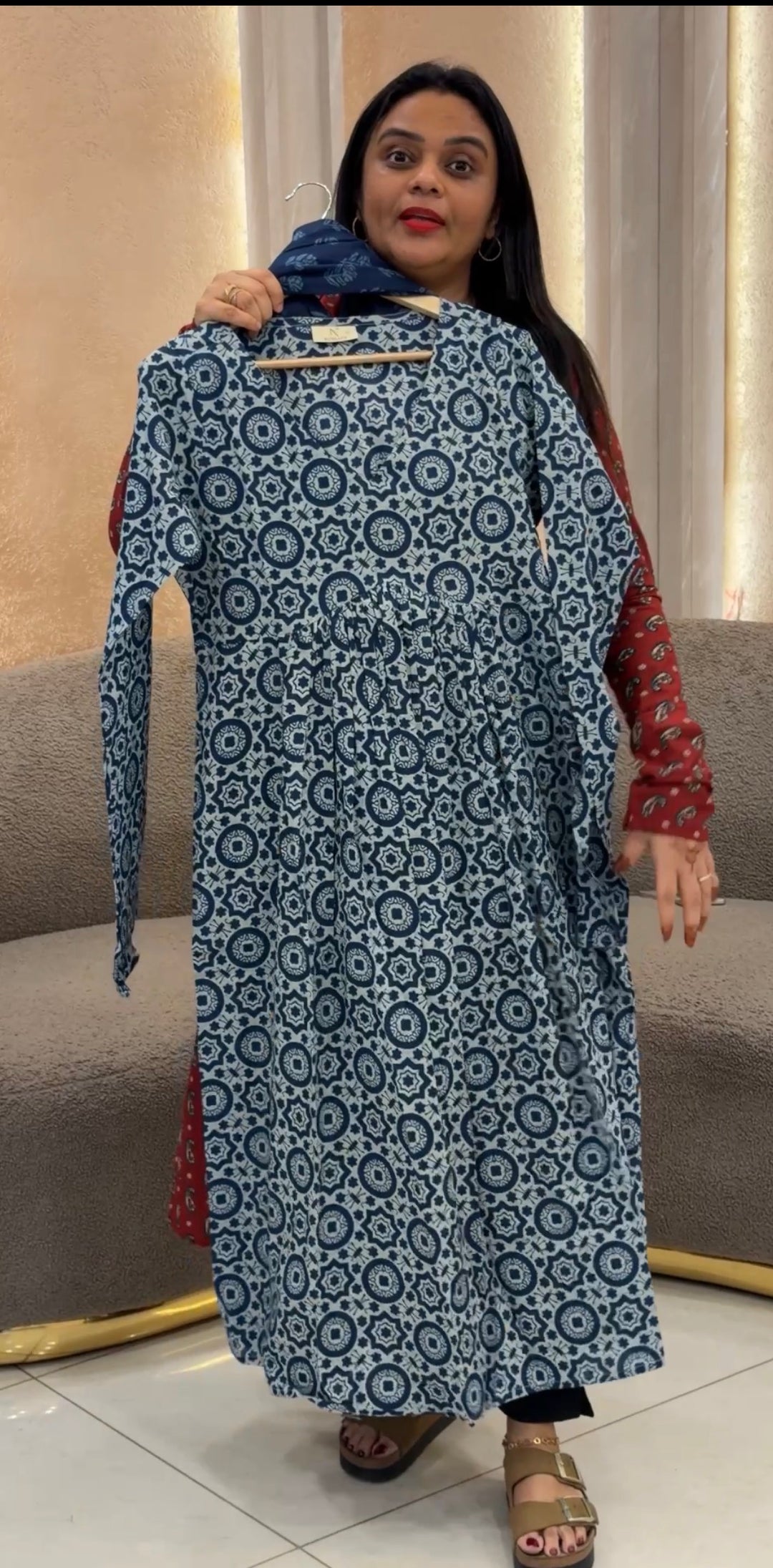 PRINTED COTTON TOP AND DUPATTA - NUWA-1602