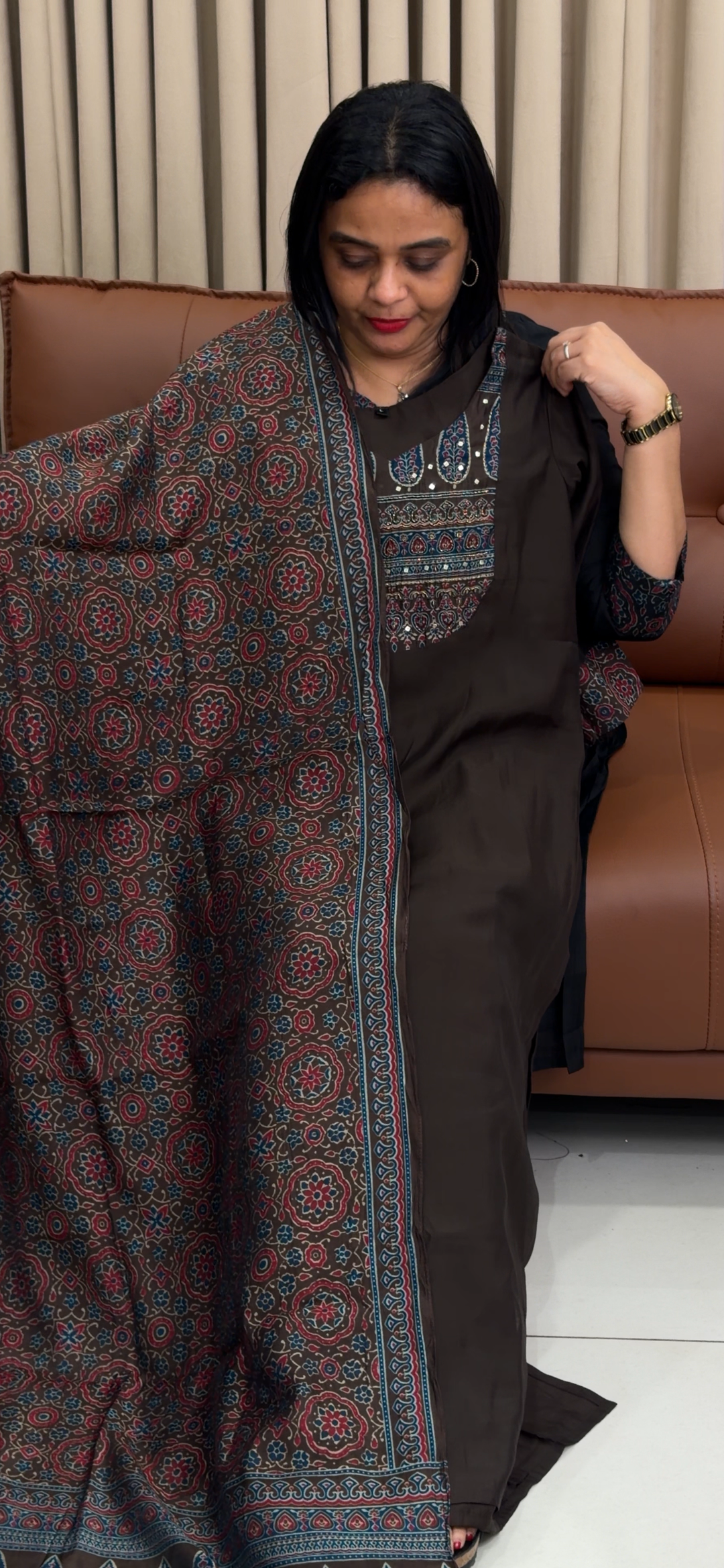 SEMI MODAL TOP, BOTTOM AND DUPATTA - NUWA - 1769