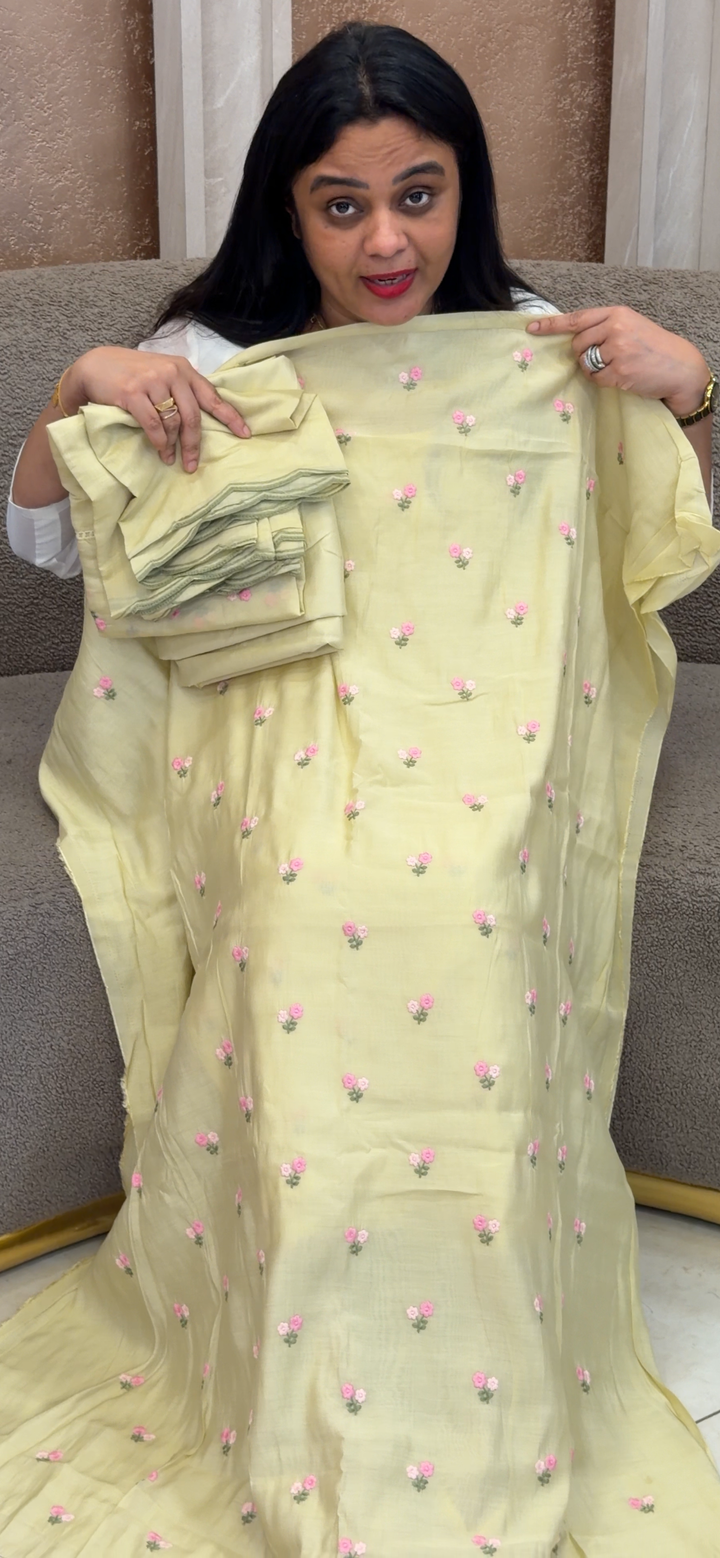 MALAI CHANDERI UNSTITCHED SALWAR SUITS - NUWA - 2349