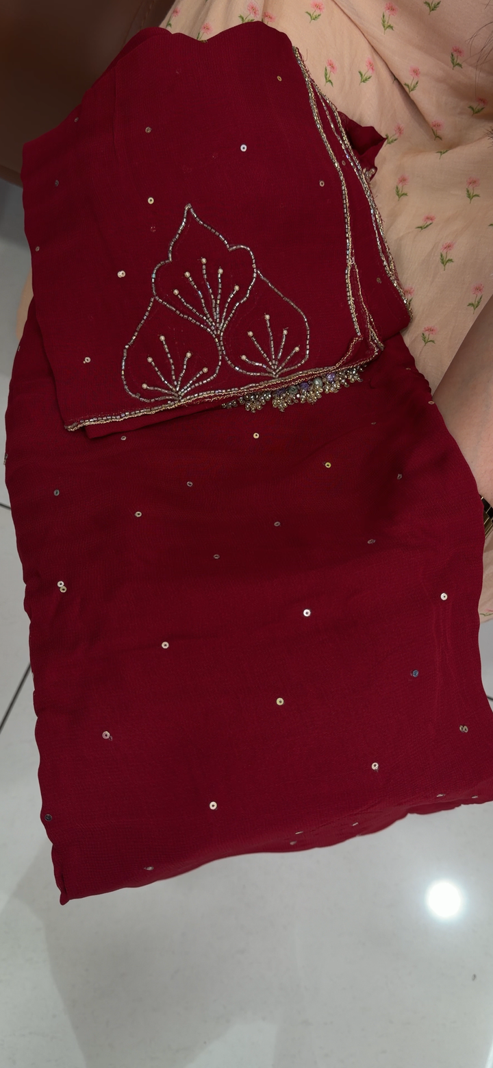 HAND WORKED UNSTITCHED SALWAR SUITS - NUWA - 1818