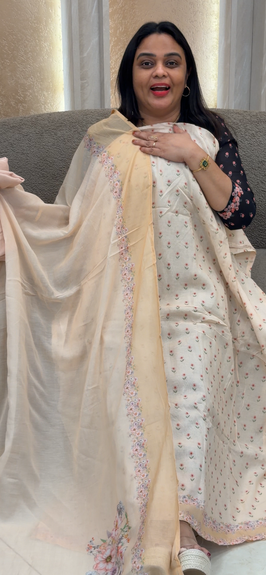 MUL CHANDERI UNSTITCHED SALWAR SUITS - NUWA - 1355