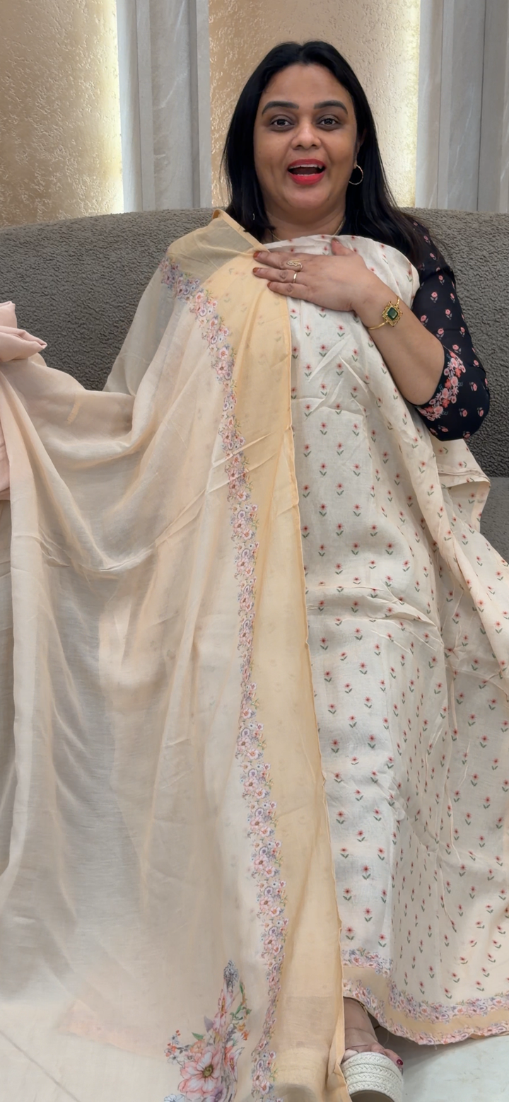 MUL CHANDERI UNSTITCHED SALWAR SUITS - NUWA - 1355