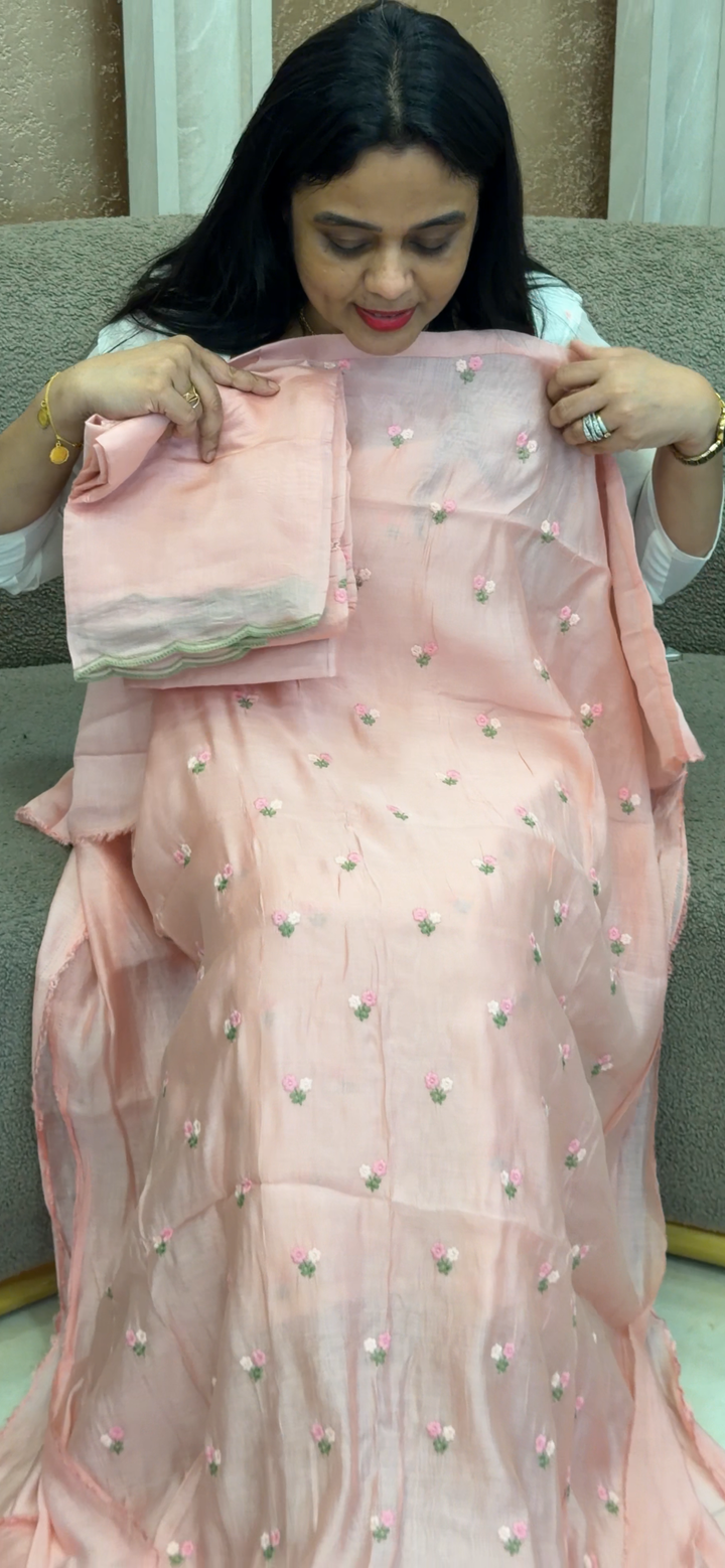MALAI CHANDERI UNSTITCHED SALWAR SUITS - NUWA - 2349
