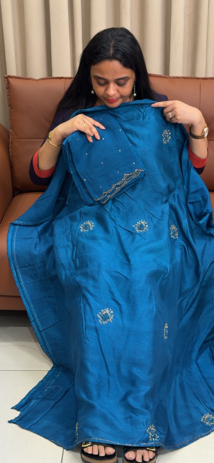 VISCOSE ORGANZA UNSTITCHED SALWAR SUIT - NUWA - 2215