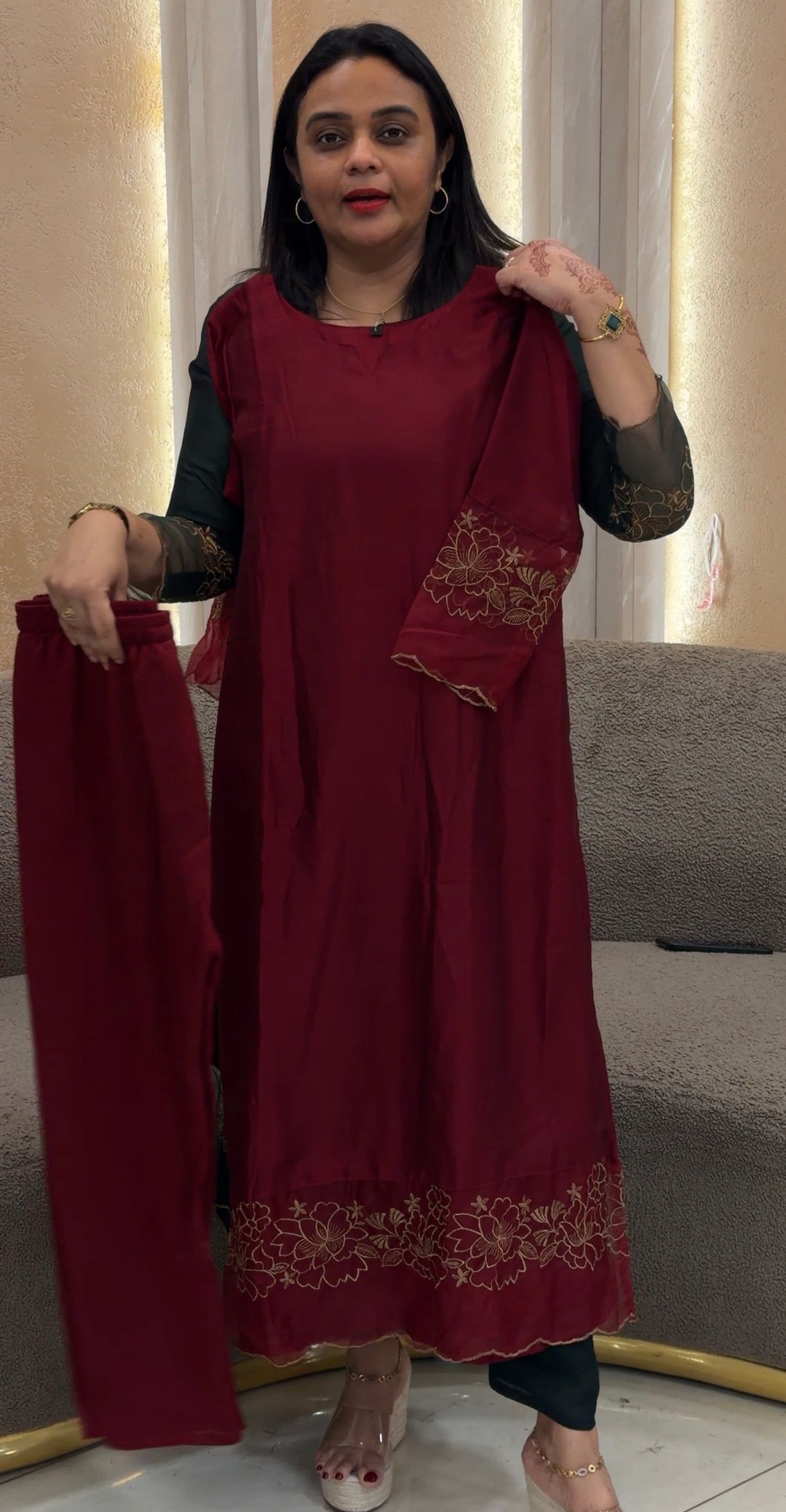 SEMI RAW SILK CO-ORDS SETS - NUWA-1235