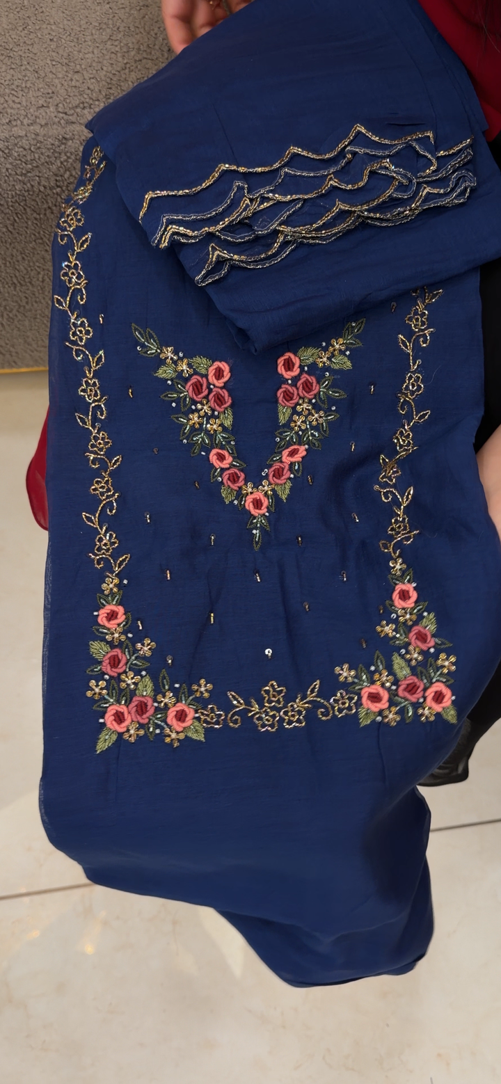 MALAI CHANDERI UNSTITCHED SALWAR SUITS - NUWA - 2140
