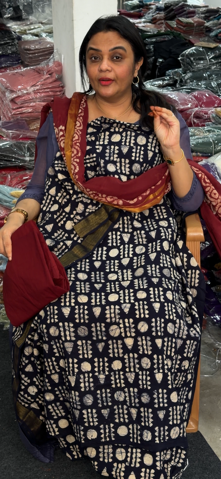 COTTON UNSTITCEHD SALWAR SUITS - IHA 1266