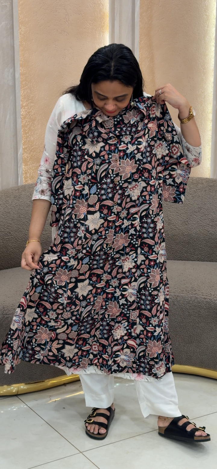 PRINTED LONG ALINE TOPS - NUWA - 2316