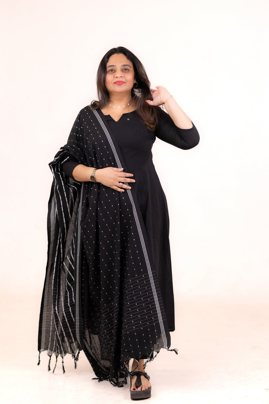 HANDLOOM COTTON TOP,BOTTOM AND DUPATTA - NUWA-619