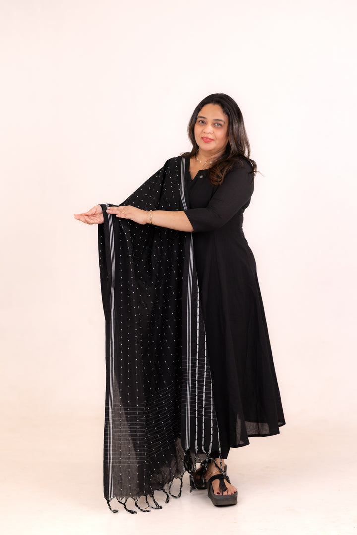 HANDLOOM COTTON TOP,BOTTOM AND DUPATTA - NUWA-619