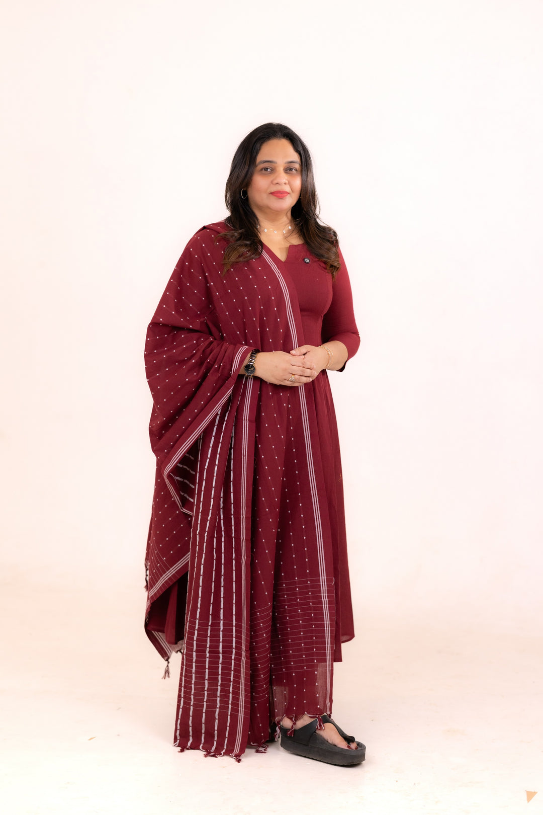 HANDLOOM COTTON TOP,BOTTOM AND DUPATTA - NUWA-619