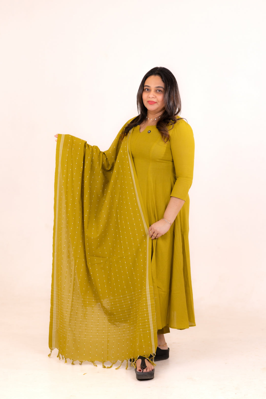 HANDLOOM COTTON TOP,BOTTOM AND DUPATTA - NUWA-619