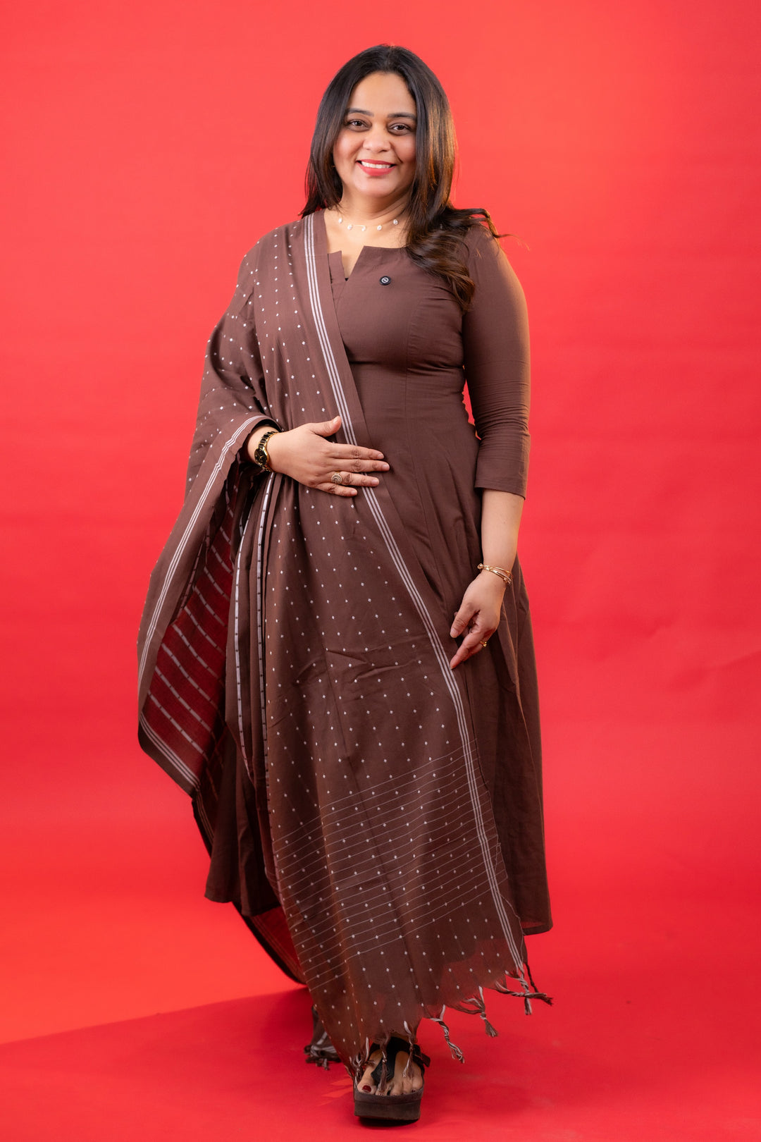 HANDLOOM COTTON TOP,BOTTOM AND DUPATTA - NUWA-619