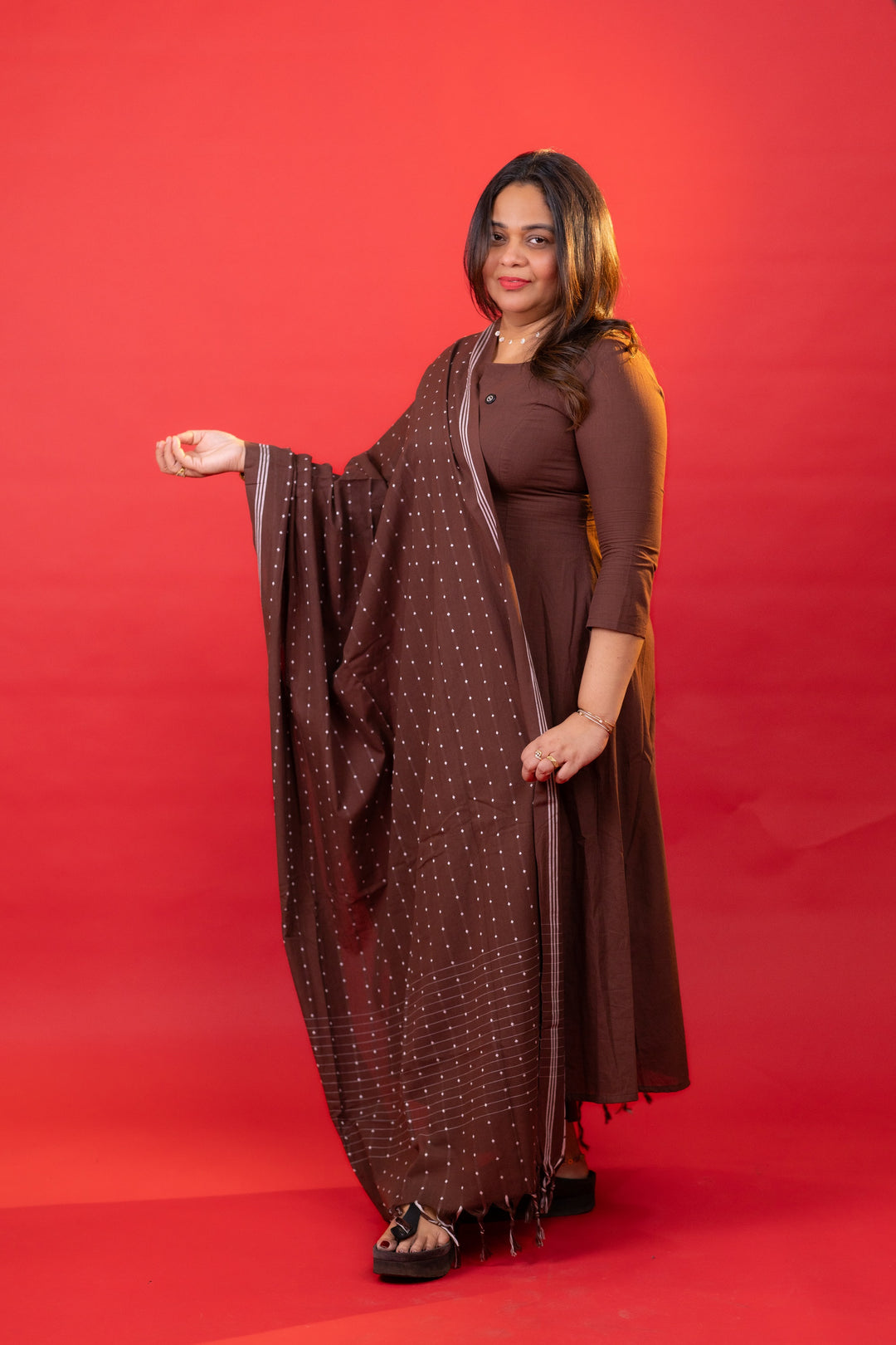 HANDLOOM COTTON TOP,BOTTOM AND DUPATTA - NUWA-619