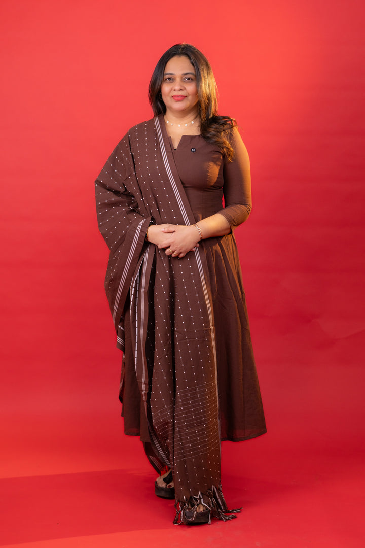 HANDLOOM COTTON TOP,BOTTOM AND DUPATTA - NUWA-619