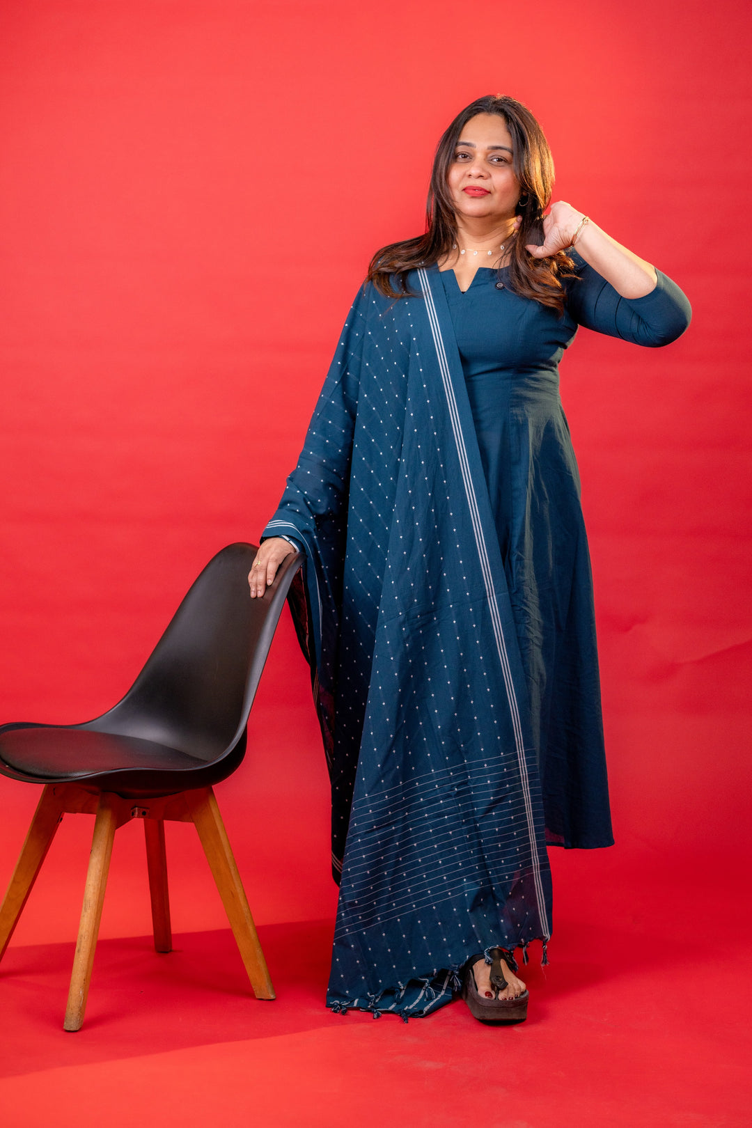 HANDLOOM COTTON TOP,BOTTOM AND DUPATTA - NUWA-619