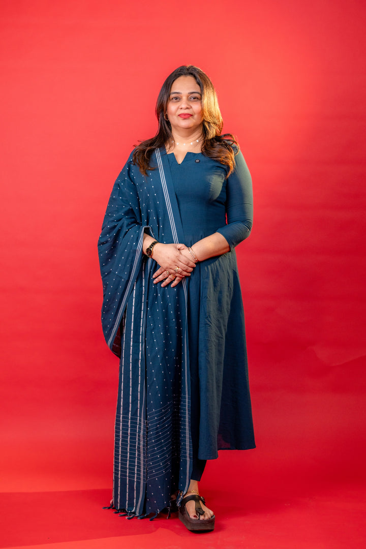 HANDLOOM COTTON TOP,BOTTOM AND DUPATTA - NUWA-619