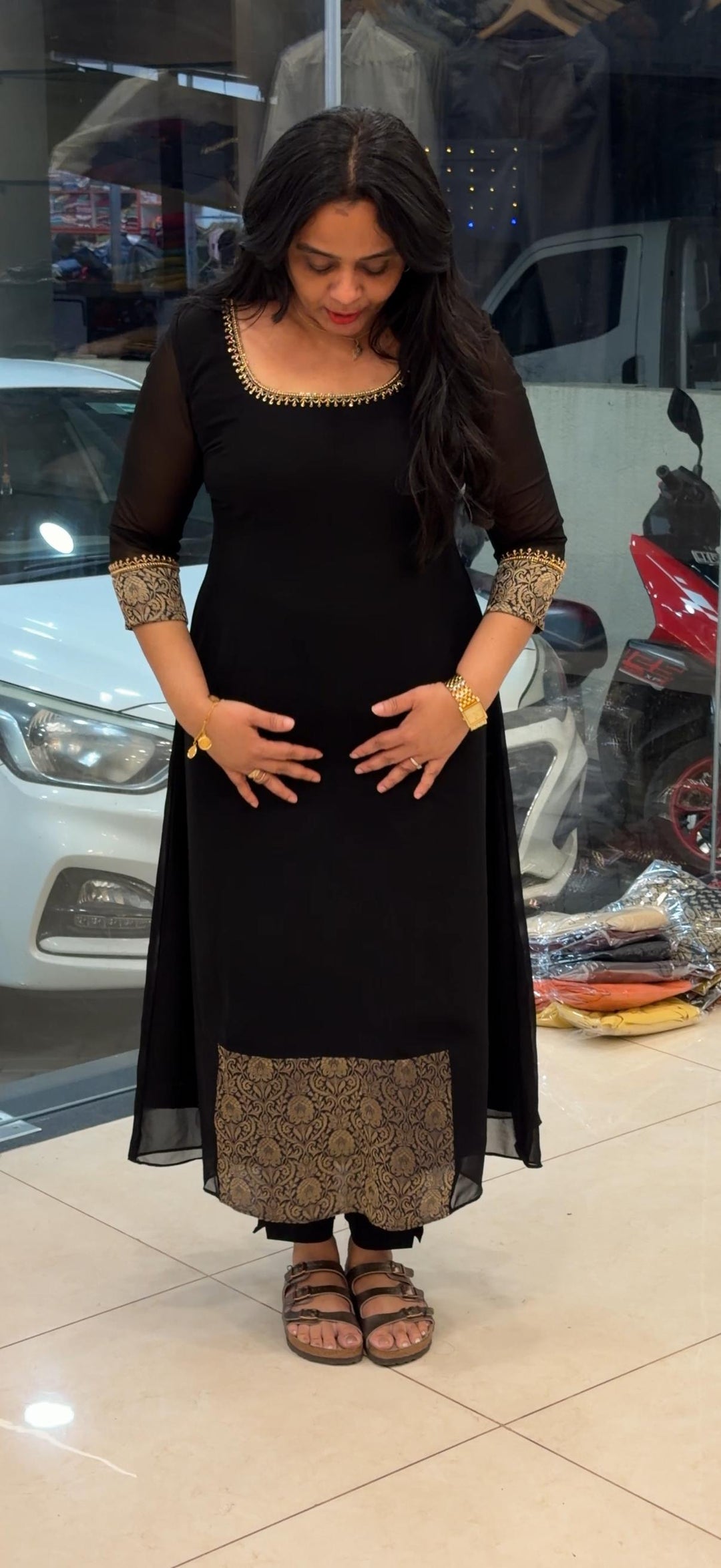 IN-HOUSE HAND WORKED LONG ALINE TOP - NUWA - 2453