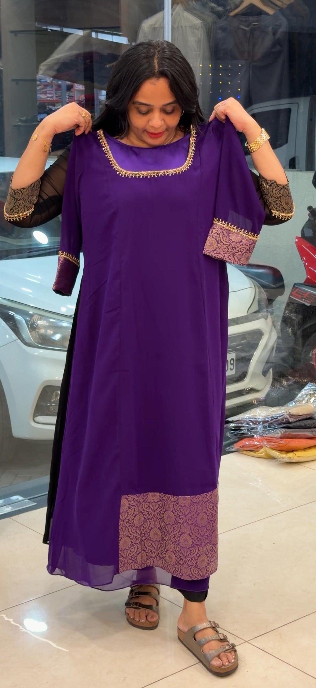 IN-HOUSE HAND WORKED LONG ALINE TOP - NUWA - 2453