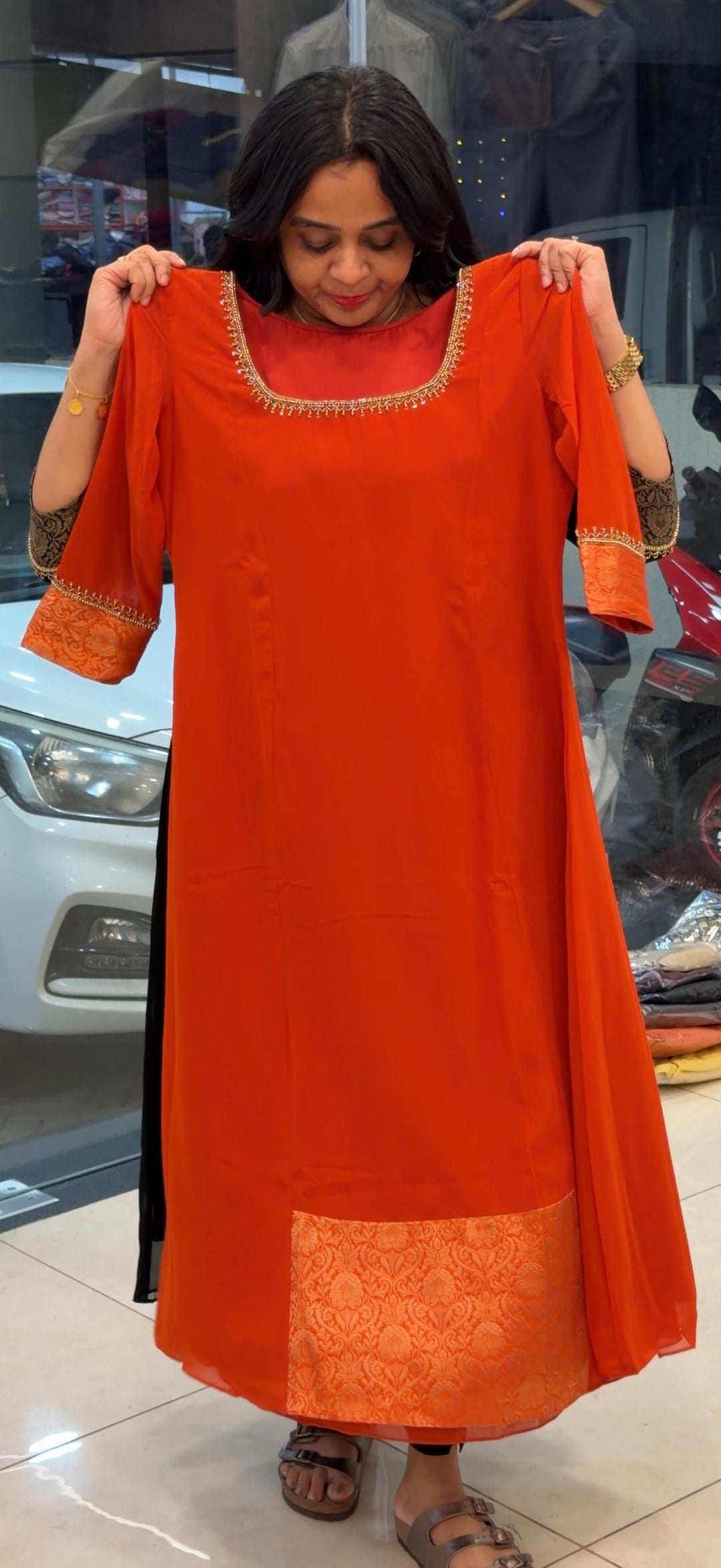 IN-HOUSE HAND WORKED LONG ALINE TOP - NUWA - 2453