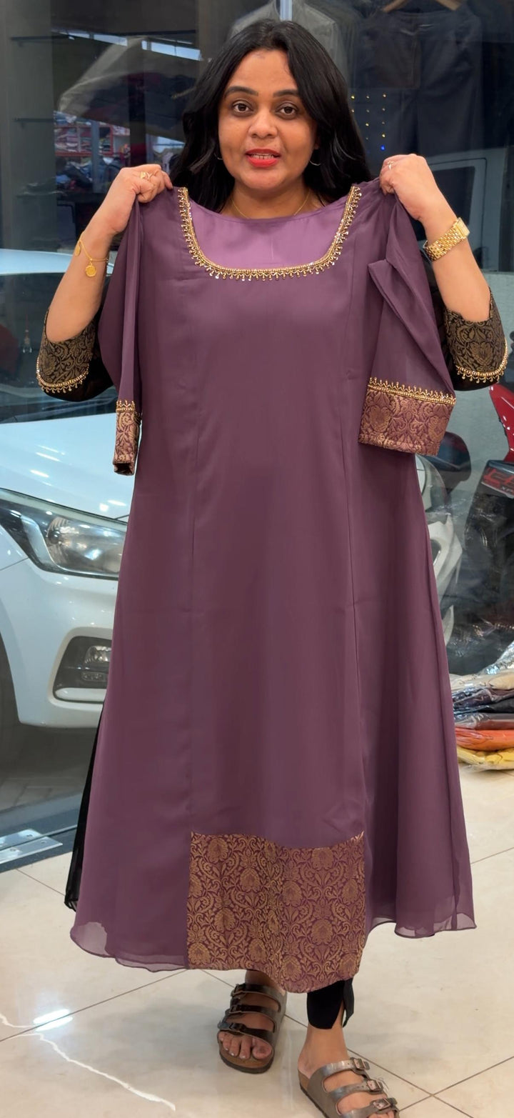 IN-HOUSE HAND WORKED LONG ALINE TOP - NUWA - 2453