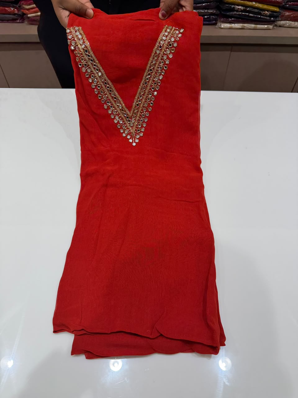 OFFER SALE VISCOSE GEORGETTE UNSTITCHED SALWAR SUITS - NUWA - 2460