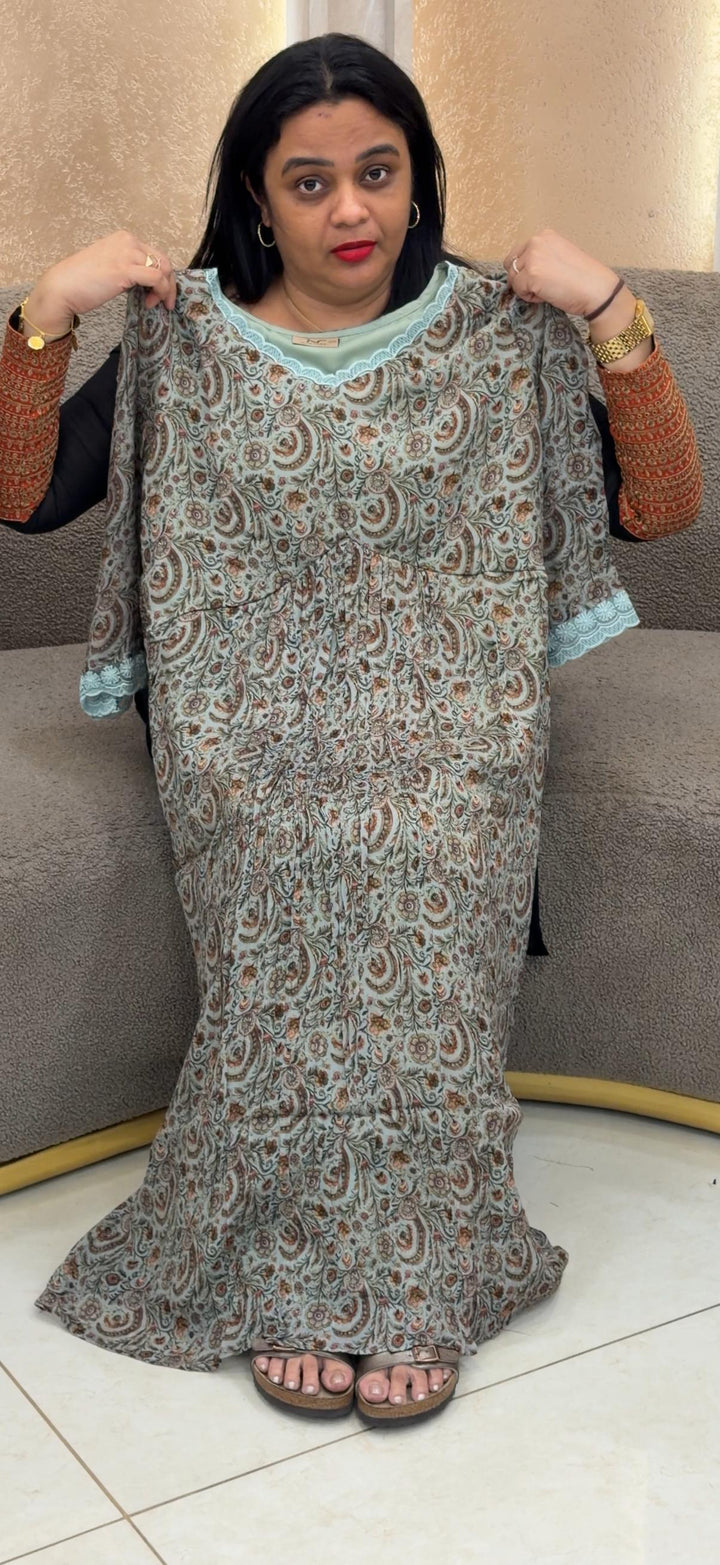 PRINTED CHINON LONG ALINE TOP - NUWA - 2461