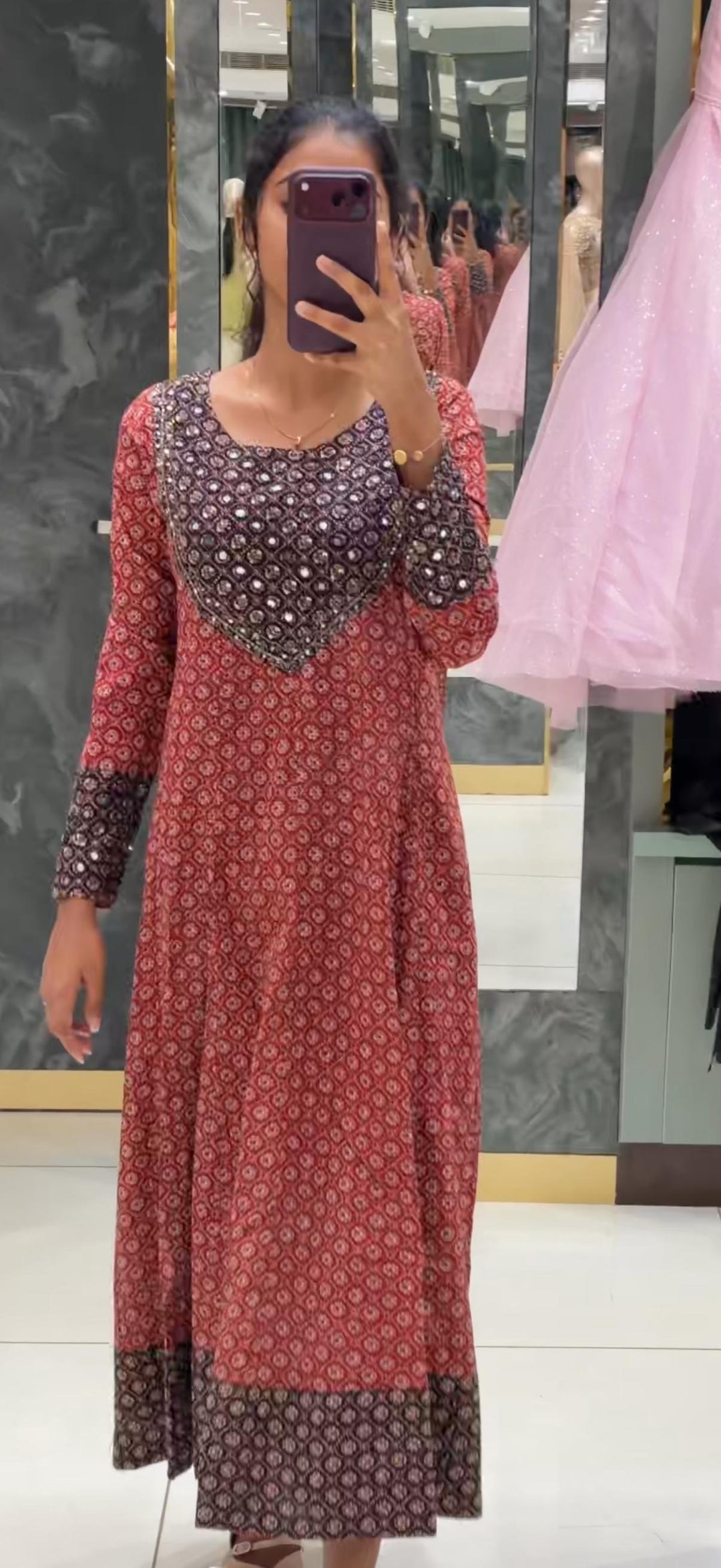 LONG COTTON PRINTED ALINE TOP - NUWA - 2491