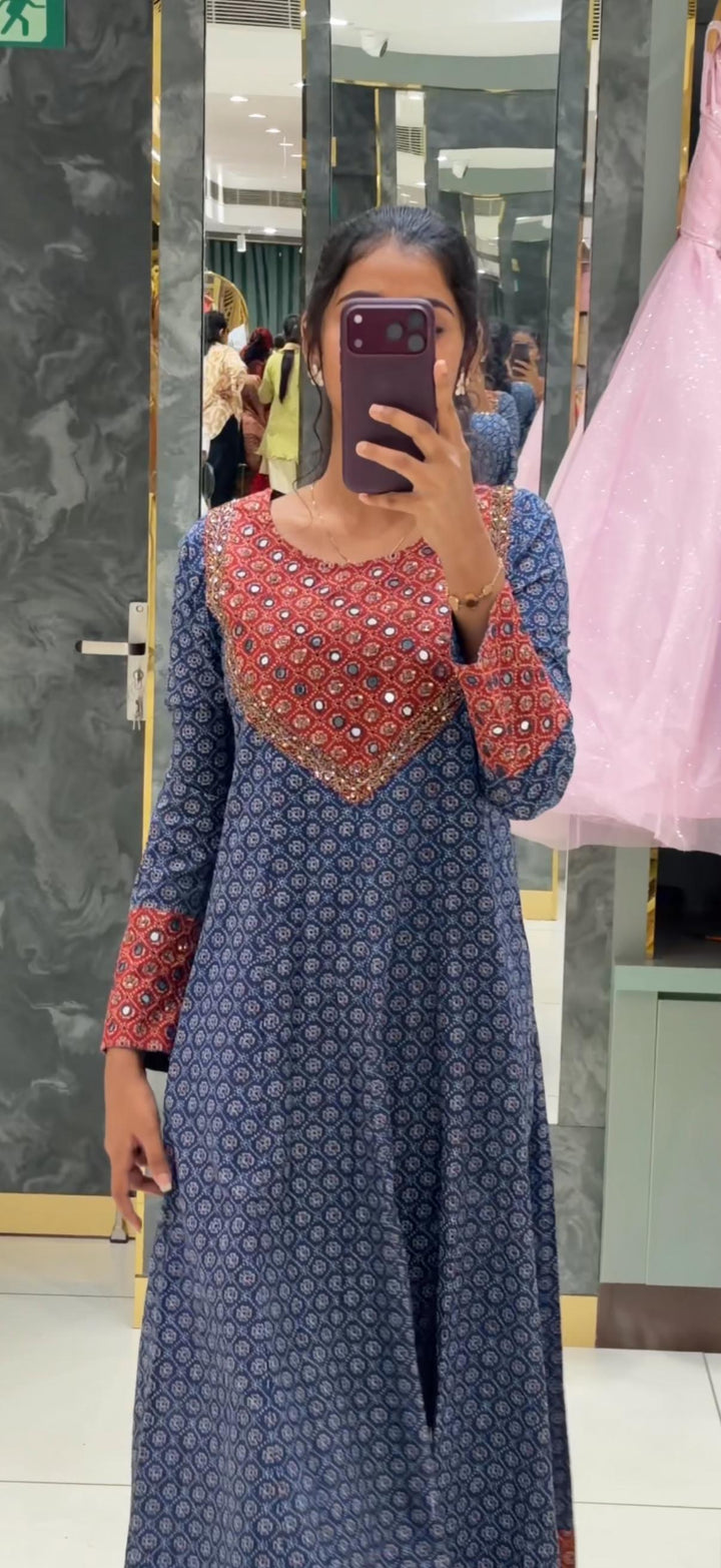 LONG COTTON PRINTED ALINE TOP - NUWA - 2491