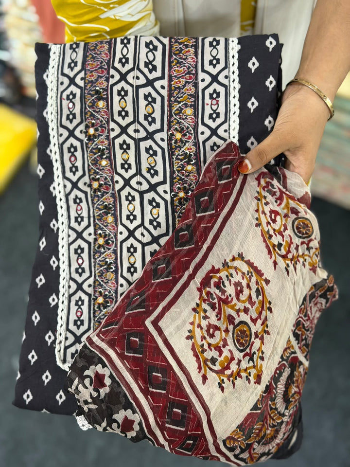 PRINTED COTTON UNSTITCHED SALWAR SUITS - NUWA - 2502