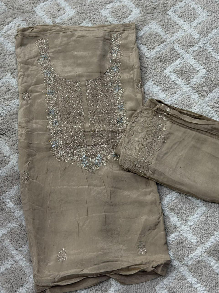 VISCOSE HAND WORKED UNSTITCHED SALWAR SUITS - NUWA - 2516